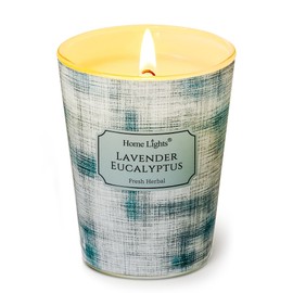 HomeLights Soy Wax Candles for Home Scented, 1-Wick Candles in Lavender Eucalyptus Scented, Aromatherapy Candles Gift for Parties, Relaxing, Scandinavian Minimalist Design, 6.7oz