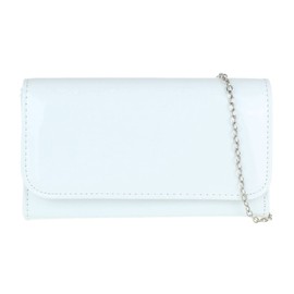 Girly Handbags Women's Patent Clutch Shiny Evening Bag Party Wedding, White