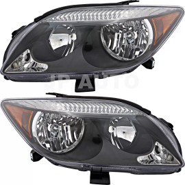 jpautowholesale For 2005-2007 Scion tC Headlight Halogen Set Driver and Passenger Side