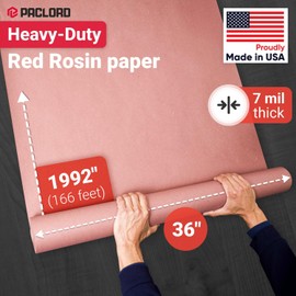 Floor Protection Paper 36" x 1992" (166’) Red Rosin Paper Roll - Made in USA Thick Heavy-Duty 7 mil Masking Paper for Surface Protection from Paint, Dust, Foot Traffic - Paint Floor Covering