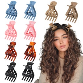 Root Lifting Hair Clips for Volume - Set of 10 Volumizing Claw Clamps for Curly Hair No Crease Voluminous Roots and Bouncy Curls