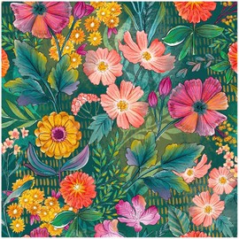 HAOKHOME Peel and Stick Wallpaper Floral Renter Friendly Wall Paper Green/Purple/Pink for Bathroom Kitchen Contact Paper 17.3in x 9.8ft