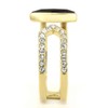 Women's Stainless Steel IP Gold Top Grade Crystal Jet Black