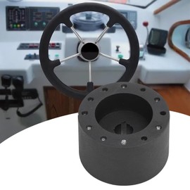 Boat Hub Adapter for Steering Wheel, 6 Hole Marine Adapter with 3/4 Inch Keyway, 5mm Screw Holes, Sturdy Construction Metal Steering Wheel Hub Adapter Replacement