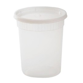 32 oz. Clear Round Deli Container Combo with Flat Lid - 240 per case YSD2532 Newspring/Pactiv Corp.