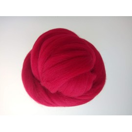 Scarlet red* 100% Merino Wool Giant Yarn Extreme Arm Knitting Felting Wool Tops Roving Bulky 50g - 4kg (80 g)