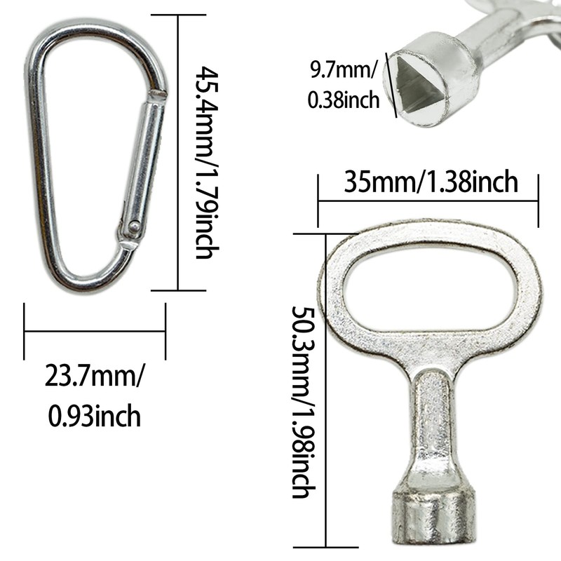 EASYKEENECOM Meter Box Key, Gas Box Key, Metal Triangular Key,Silver