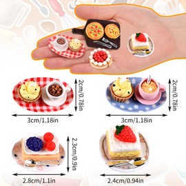 40 Stücke Miniatur Essen und Trinken Mini Küche Kleine Puppenzubehör Spielgeschirr Küchenspielzeug Mini Food Puppenhaus Küche Spielharz Mini Essen für Miniküche, Mini Teeparty, DIY Mikrolandschaft