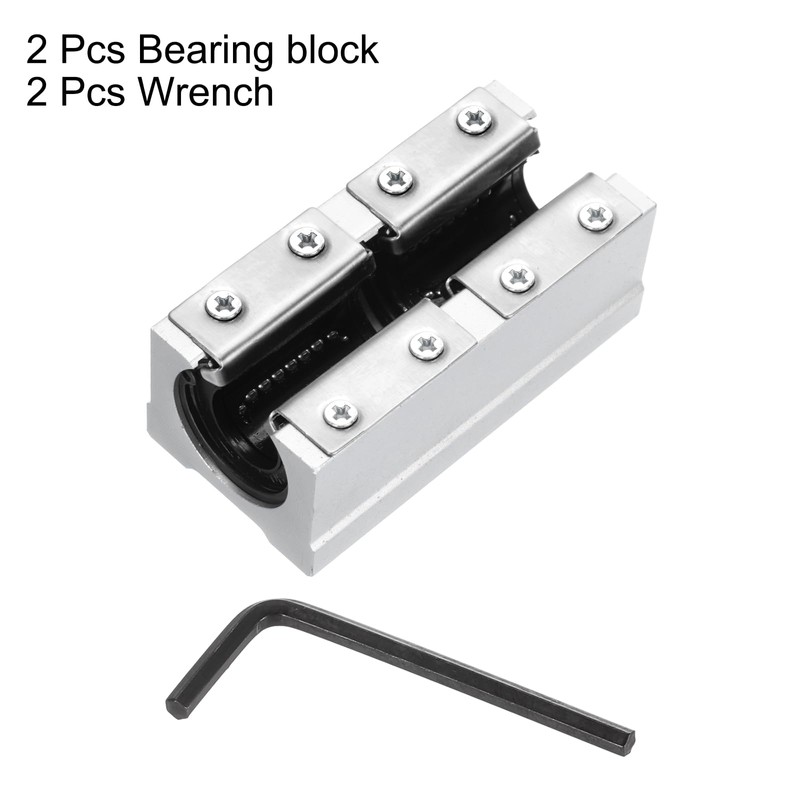 sourcing map 2Pcs SBR16LUU Linear Bearing Block 16mm Open Slide
