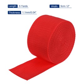MECCANIXITY Lightweight Polypropylene Webbing Strap 2" 5 Yard Backpack Strapping Band Red for Outdoor Luggage Cargo Straps
