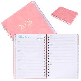 Terminplaner 2025 A5, Kalender 2025 Buchkalender 2025 Planner Kalender von Jan - Dez Wochenplaner A5 1 Woche 2 Seite, Kalender Buch mit PU-Leder Softcover für Schüler, Lehrer, Mitarbeiter