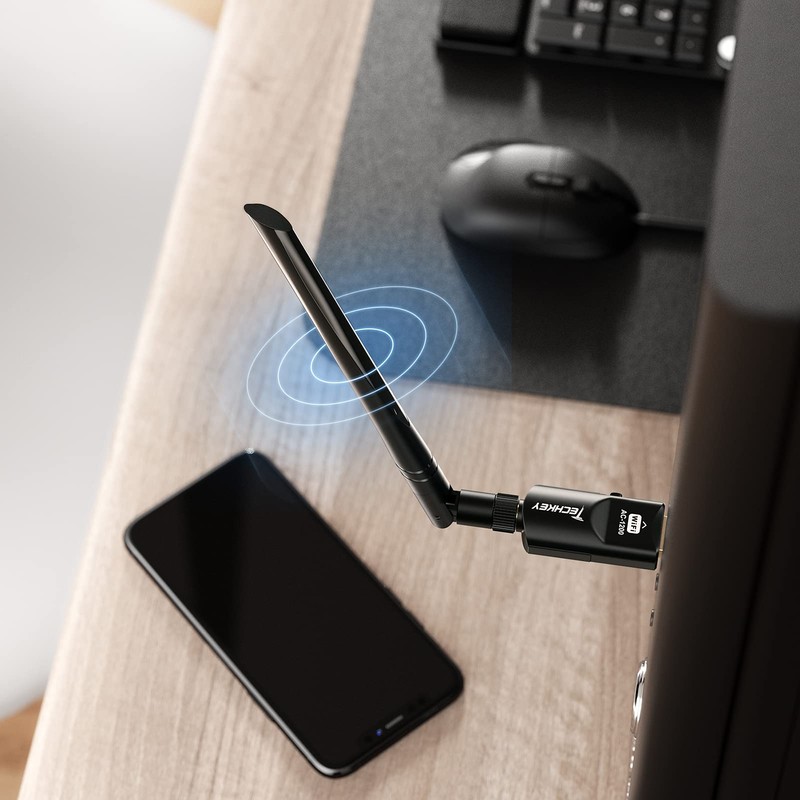 WiFi Adapter 1200Mbps Techkey USB 3.0 WiFi Dongle 802.11 ac