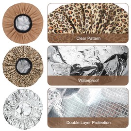 2PCS Heat Cap for Deep Conditioning, Waterproof Double Layer Heat Caps Deep Conditioning Hair Cap with 6 Disposable Tinfoil Hats, Reusable for Long and Thick Hair