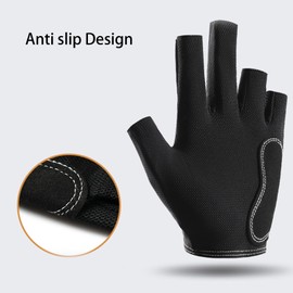 Billiard Pool Gloves for Left Hand,3 Fingers Show Gloves,Breathable Billiard Gloves,Shooters Snooker Cue Sport Glove