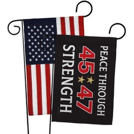 Ornament Collection Black 45/47 Trump American Flags for Outside House Pack Garden Door Poster Election 2024 President 47 MAGA Yard Sign Outdoor Patriotic Decoration, Republican Gifts Made in USA
