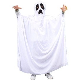 Morytrade Ghost Poncho, Cosplay, Ghostly Halloween Cloak, Just Put On, Costume for Children, 63.0 inches (160 cm)