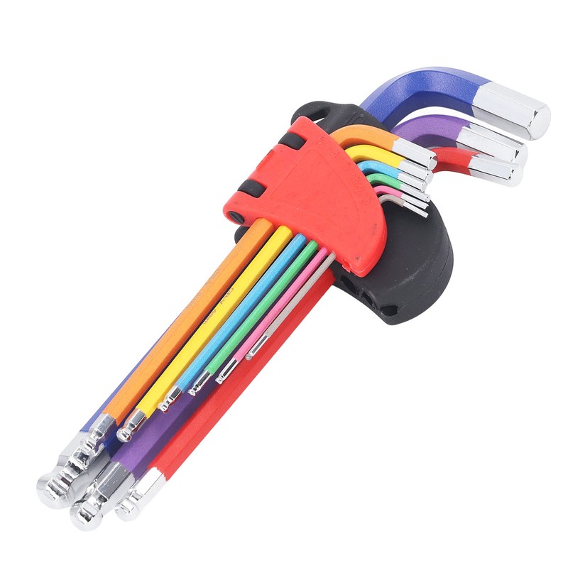 9 Pcs Hex Wrench Set Color Coded Non Slip CR