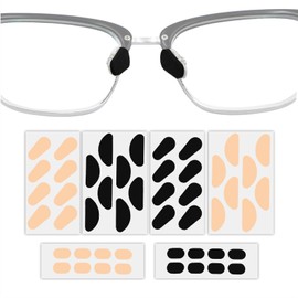 Kotkiddy 24 Paare Nasenkissen für Brillen, Nicht Rutschen, Elastische weiche Aufklebbare Nasenpolster für Brillen (Hautfarbe, Schwarz)