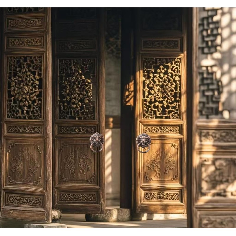 Lion Head Knobs Pull Dresser Drawer Cabinet Door Ring Head