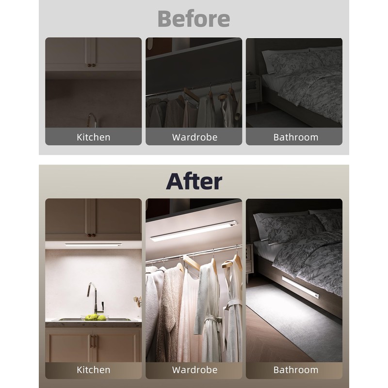 EZVALO Under Cabinet Lights,14.5'' Motion Sensor Light Indoor Dimmable, Super