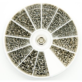 Edelstahl Fasermaterial Schrauben Muttern Sortiment Kit Set M1 M1,2 M1.4 M1.6