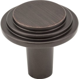Elements 331PC Calloway Collection 1.125 Inch Diameter Stepped Round Cabinet Knob, Polished Chrome Finish