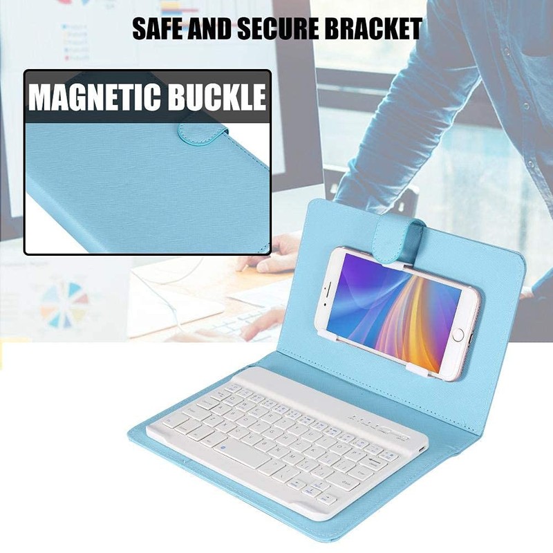 Bluetooth Keyboard with Portfolio Flip Leather Case Cover Detachable Keyboard