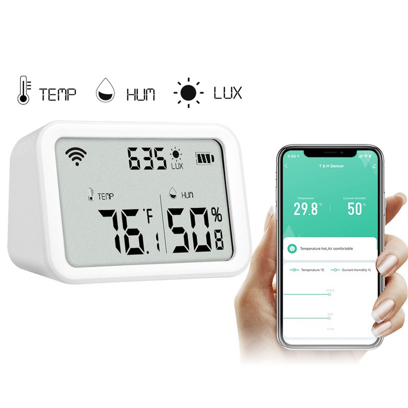 WiFi Smart Thermometer Hygrometer Indoor Wireless Temperature Humidity Sensor with