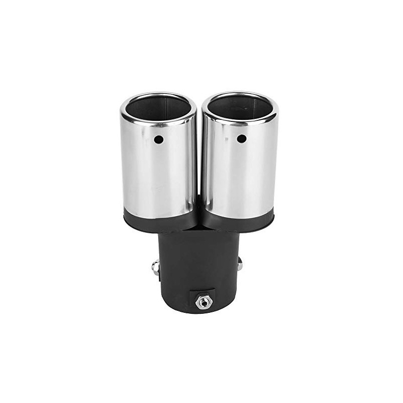 Car modified double exhaust rear pipe, stainless steel universal silencer,
