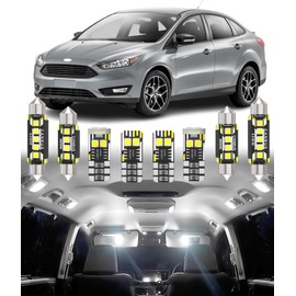 BMT xmsCar Interior LED Light Replacement for Ford Focus 3 MK3 RS 2011-2019,6000K Super Bright Interior Light Bulbs Package, 9pcs