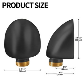 50560-BL Water Supply Elbow For Hand Shower Elbow With Holde, Wall-Mount Supply Wall Elbow For Hand Held Shower Elbow Adapter,Wall Supply Elbow For Hand Shower Drop Elbow.Matte Black