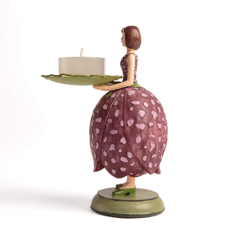 Rosemarie Schulz Decorative Figurine Tea Light Holder Chessboard Flower Girl