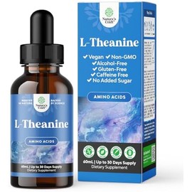 Global Healing Center- Gotas Líquidas de LTeanina de Alta Absorción Suplemento Nootrópico Foco con L Teanina 200mg Por Servi