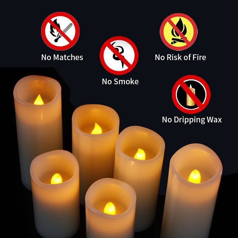 Enpornk Flameless Candles Flickering LED Candles Set of 12 (D:2.2"