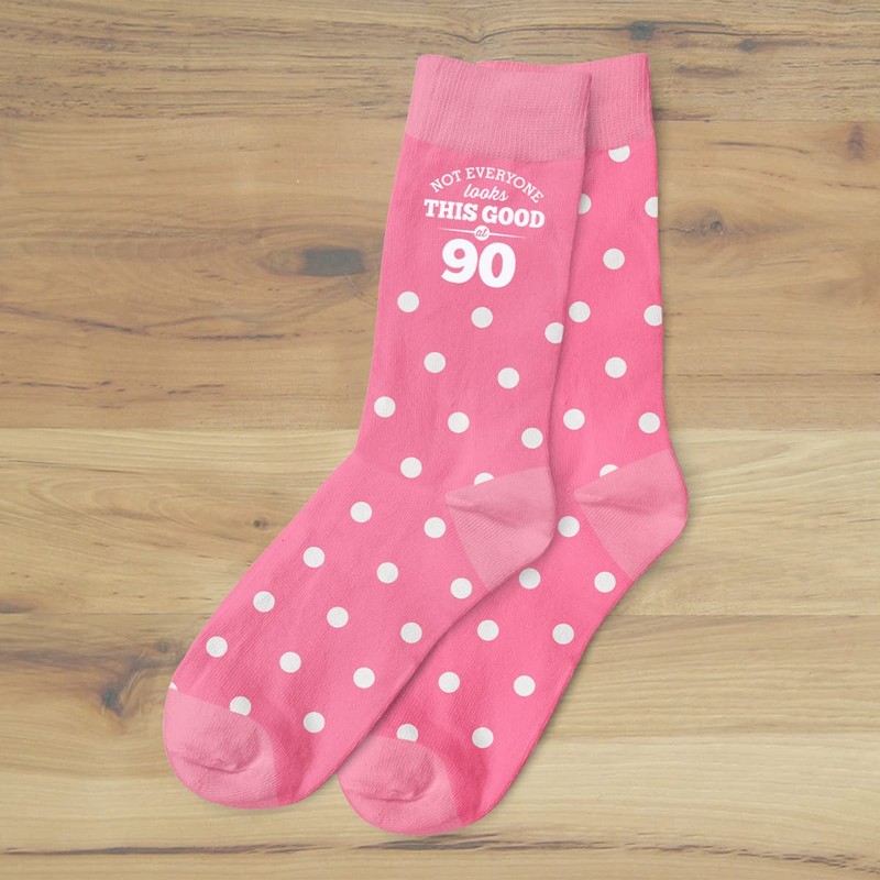 D Design Invent Print! 90th Birthday Gift Pattern Socks Women's