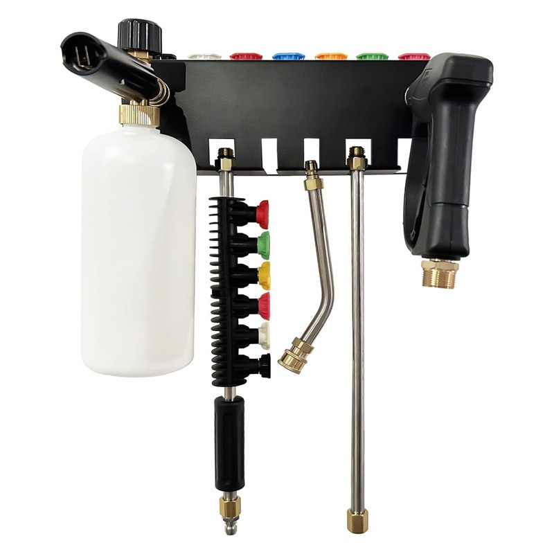 High Pressure Washer Gun Holder Wall Mounted Stainless Steel Foam