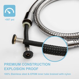 OFFO Shower Hose, 1.2m Bidet Hose Stainless Steel Anti Burst Braided Flexible Hose Replacement Shower Hose for Bidet Sprayer, Nickel Gray