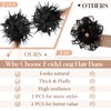 FeidyLong 2PCS Messy Bun Hair Piece - Large Elastic Wavy