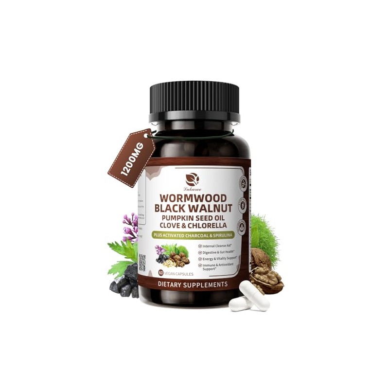 Wormwood Black Walnut Cleanse for Human 1200mg - Gut Health