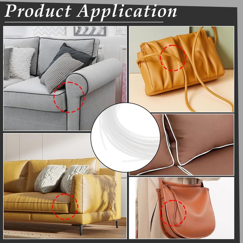 BENECREAT 10m Plastic Welt Cord Upholstery Piping, 3mm Translucent PVC