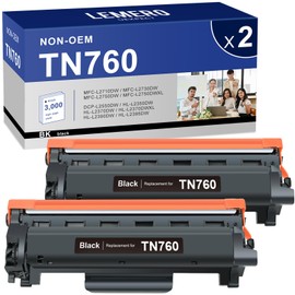 LemeroUexpect TN760 Toner Cartridge Compatible Replacement for Brother TN-760/TN-730 TN760 Black Toner for Brother Printer MFC-L2710DW L2717DW L2750DW HL-L2350DW L2370DW DCP-L2550DW | TN760 TN-760