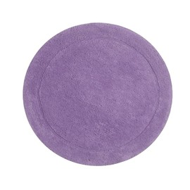 Round Shape Purple Color Super Absorbent Cute Bathroom Rugs Cotton Material 22 in. L X 22 in. W X 0.35 in. H Size, Machine Washable | All Season Pretty Lilac Shade Non-Slip Base Tufted Weave