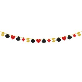 Casino Theme Party Decorations Casino Party Hanging Garlands Poker Hanging Banner Las Vegas Theme Poker Card Garlands for Poker Casino Night Birthday Party Supplies