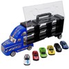 ECCRIS Friction Powered Transport Carrier Truck Toy Car with 6