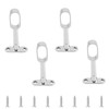 INCREWAY 4pcs Silver Closet Rod Support, Aluminum Alloy Oval Wardrobe