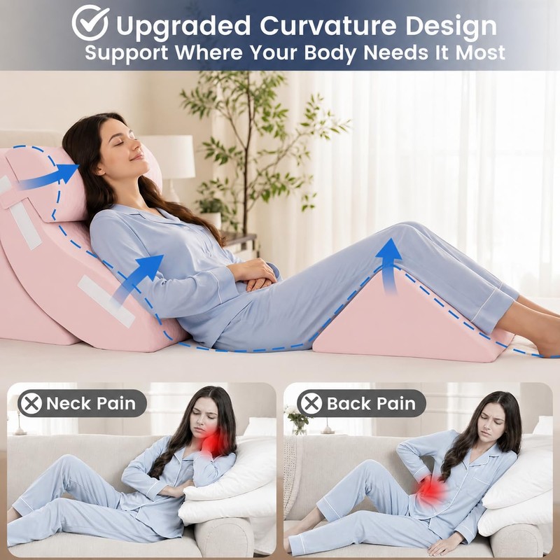 WSOFRALC 5PCS Orthopedic Wedge Pillow Set for After Surgery