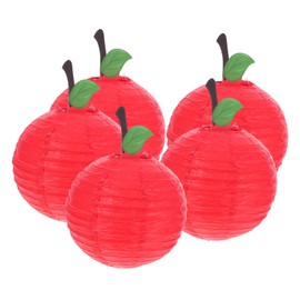 CAXUSD 5pcs Apple Shaped Decorative Paper Lanterns Unique Hanging Party Decorations for Birthday Holiday Events Back to School Eye Catching Fruit Lanterns for Memorable Gatherings