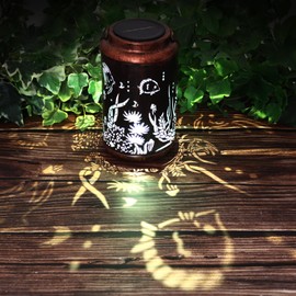 Solar Lanterns Outdoor Waterproof, Underwater World Garden Decor Gifts for Women Mom Grandma Hanging Solar Lights Metal Solar Decoration Outside LED Lanterns for Yard, Patio, Lawn