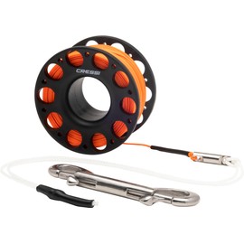 Cressi Finger Spool w/SS Bolt Snap Black - Technical Finger Spool w/SS Bolt Snap Black - Technical Finger Spool Complete with Diving Line and Snap Hook, Black, 30m, Unisex