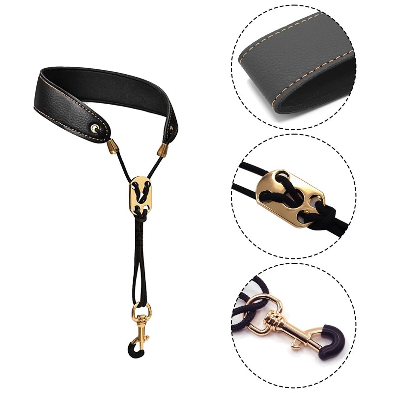 Musiin Saxophone Neck Strap Professional Saxophone Strap Leather Padded Soft